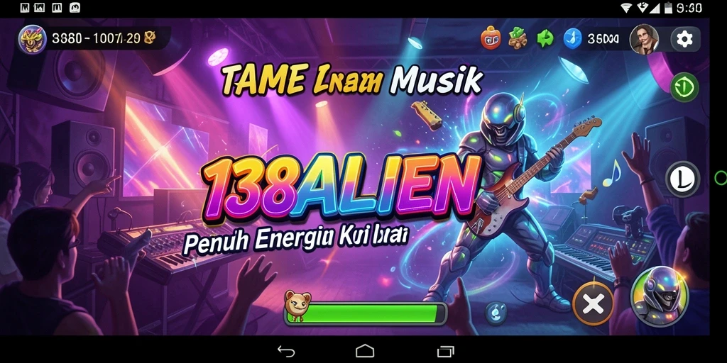 Tampilan gameplay seru 138ALIEN dengan berbagai pilihan musik.