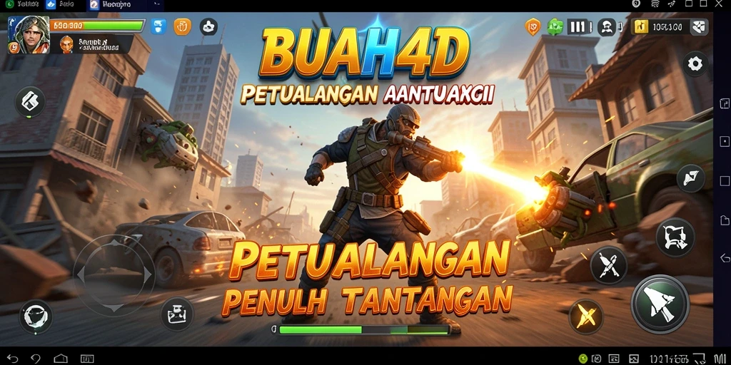 Tangkapan layar BUAH4D menampilkan aksi pertempuran yang intens di dunia fantasi.