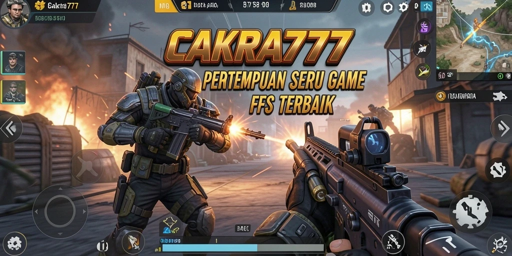 Screenshot menunjukkan aksi seru dalam gameplay FPS CAKRA777.