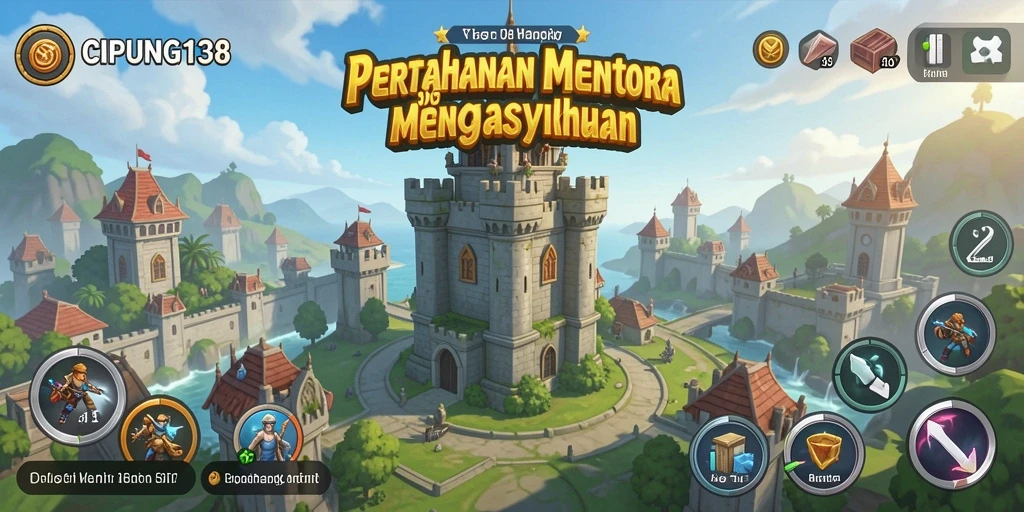 Screenshot utama dari gameplay Tower Defense yang menegangkan.