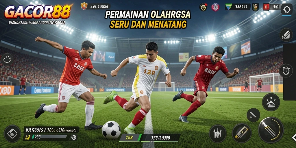 Screenshot GACOR88 menampilkan aksi seru dalam pertandingan olahraga.