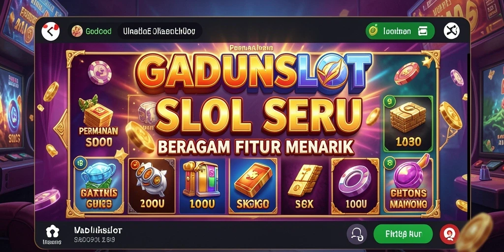 Screenshot gameplay menampilkan keseruan GADUNSLOT saat berputar.
