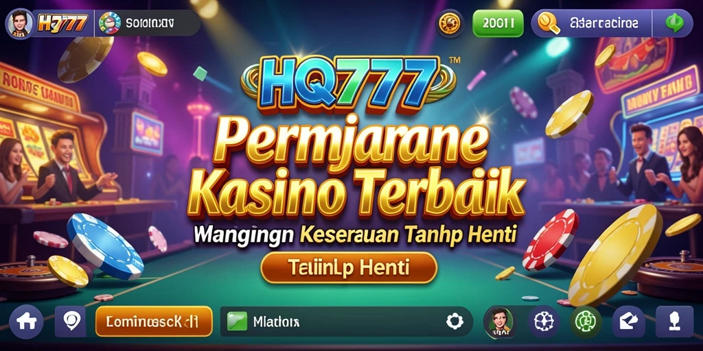 Gameplay menarik dan mendebarkan dalam aplikasi Kasino HQ777.