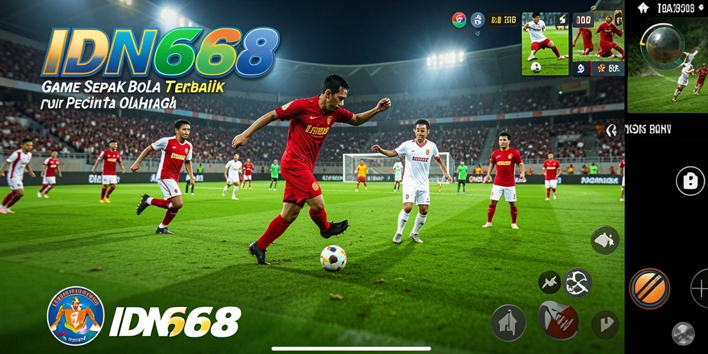 Screenshot menunjukkan aksi nyata dalam permainan sepak bola yang menegangkan.