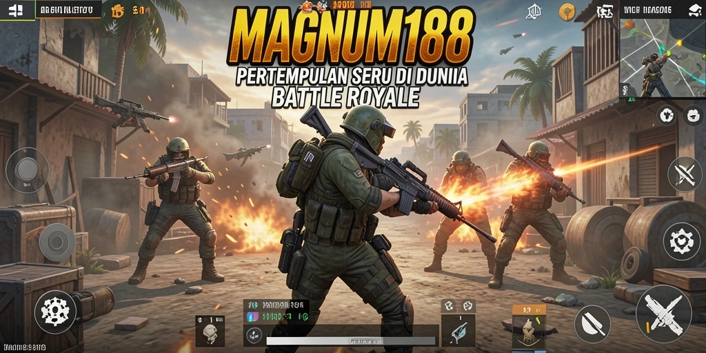 Screenshot gameplay MAGNUM188 menampilkan aksi pertempuran seru dan intens.
