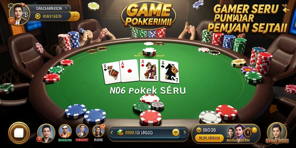 Screenshot N06 menunjukkan gameplay Poker yang mendebarkan dan interaktif.