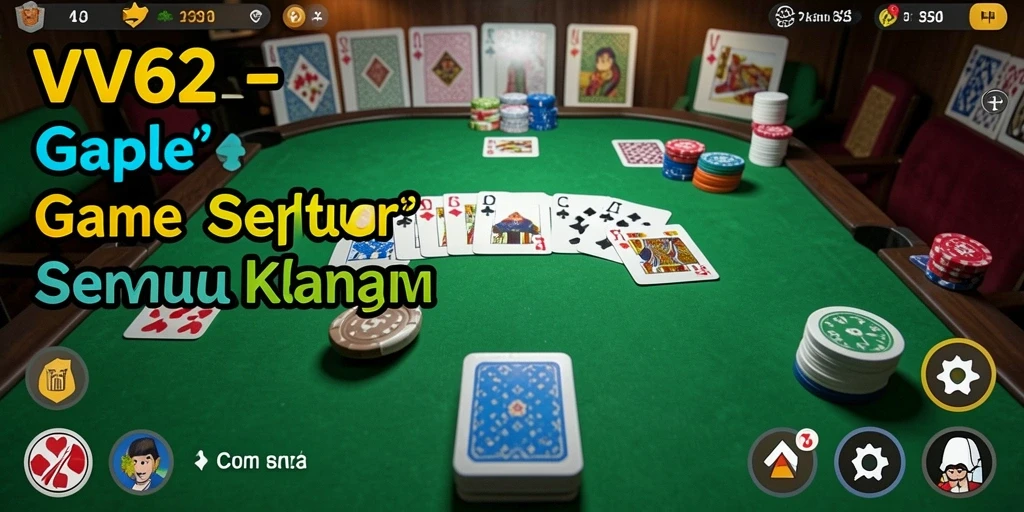 Screenshot gameplay Gaple di aplikasi VV62 yang seru.
